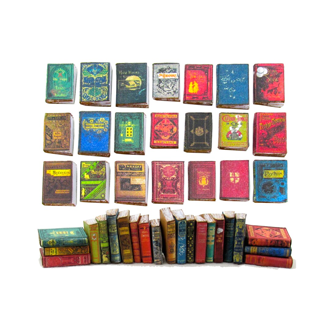 1:24 Scale DUSTY OLD BOOKS 21 Pc Prop Books Miniature Faux 1:24 Scale DUSTY OLD BOOKS 21 Pc Prop Books Miniature Faux